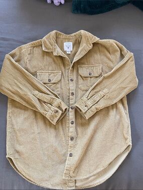 Billabong Corduroy Shirt Jacket in Mustard Yellow